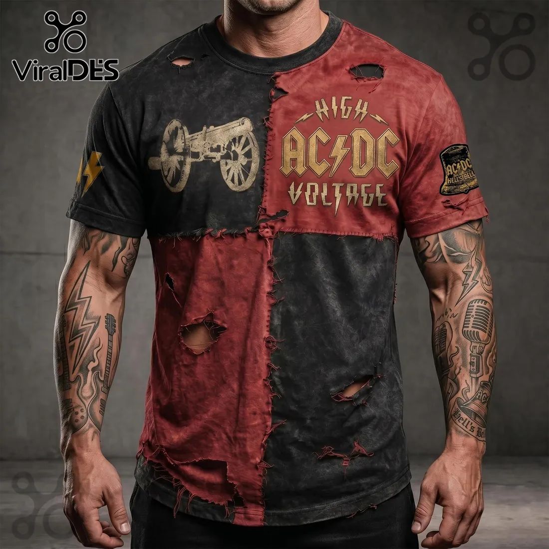 AC/DC High Voltage Hells Bells Distressed Vintage Shirt