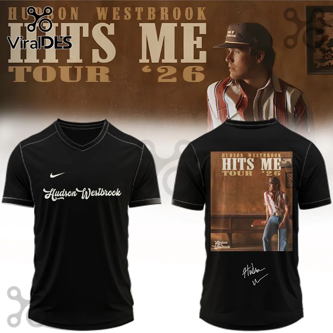 Hudson Westbrook Hits Me Tour 2026 Signature Football Jersey