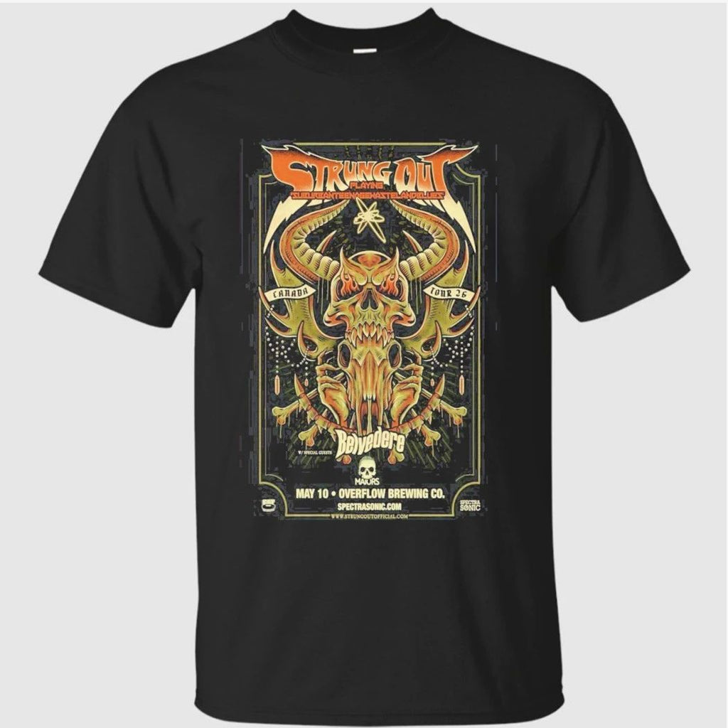 Strung Out May 10 2026 Poster Overflow Brewing CO Tour 2026 Canada Shirt