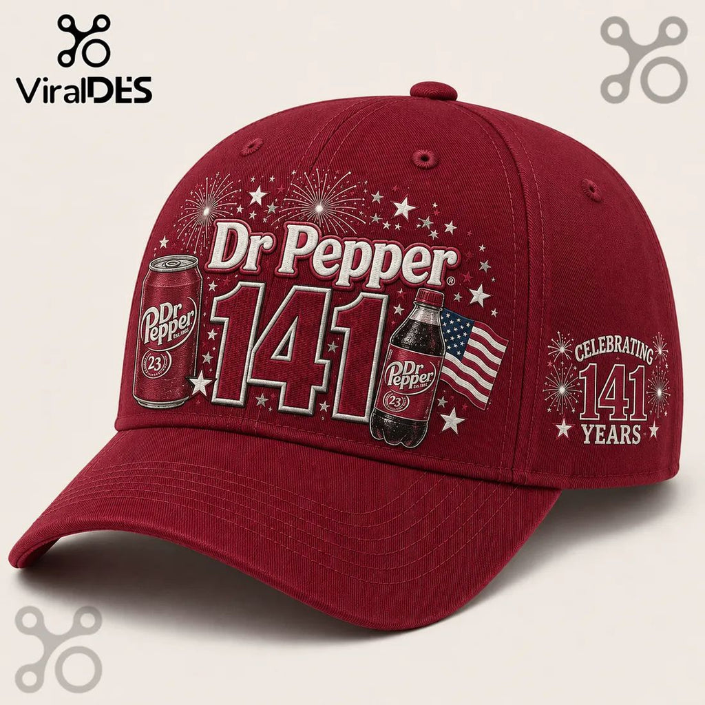 Dr Pepper 141st Anniversary Burgundy Baseball Cap