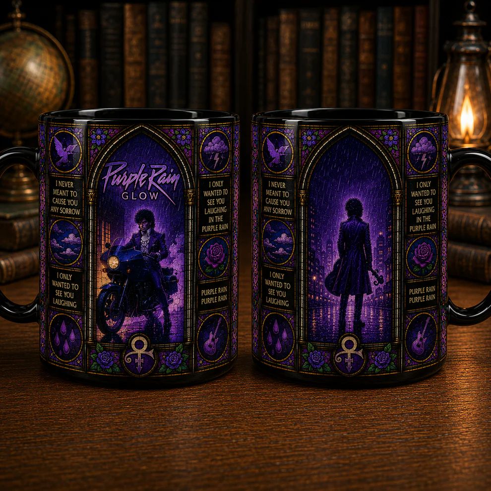 Prince Purple Rain Stained Glass Accent Mug