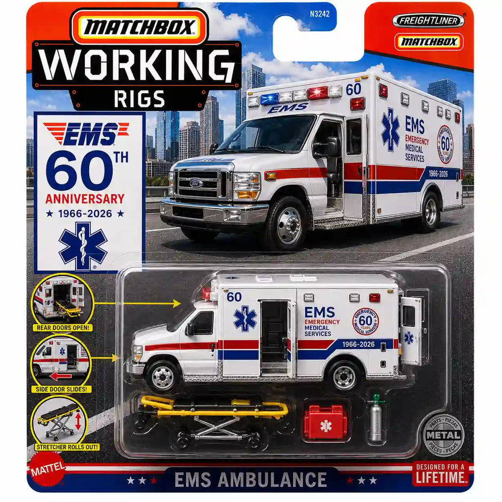 Wheels Matchbox Working Rigs EMS 60th Anniversary Ambulance