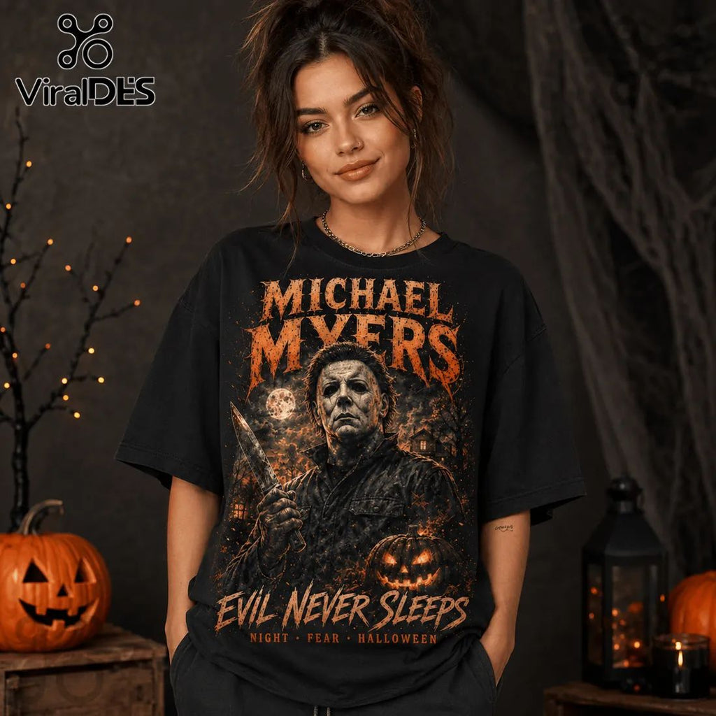Michael Myers Halloween Evil Never Sleeps T-Shirt
