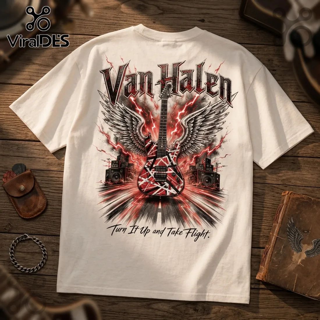 Premium Van Halen Rock Band White T-Shirt