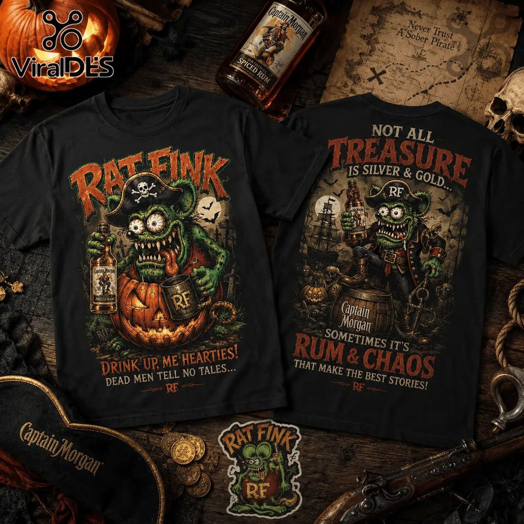 Rat Fink Haunted Treasure Captain Morgan T-Shirt
