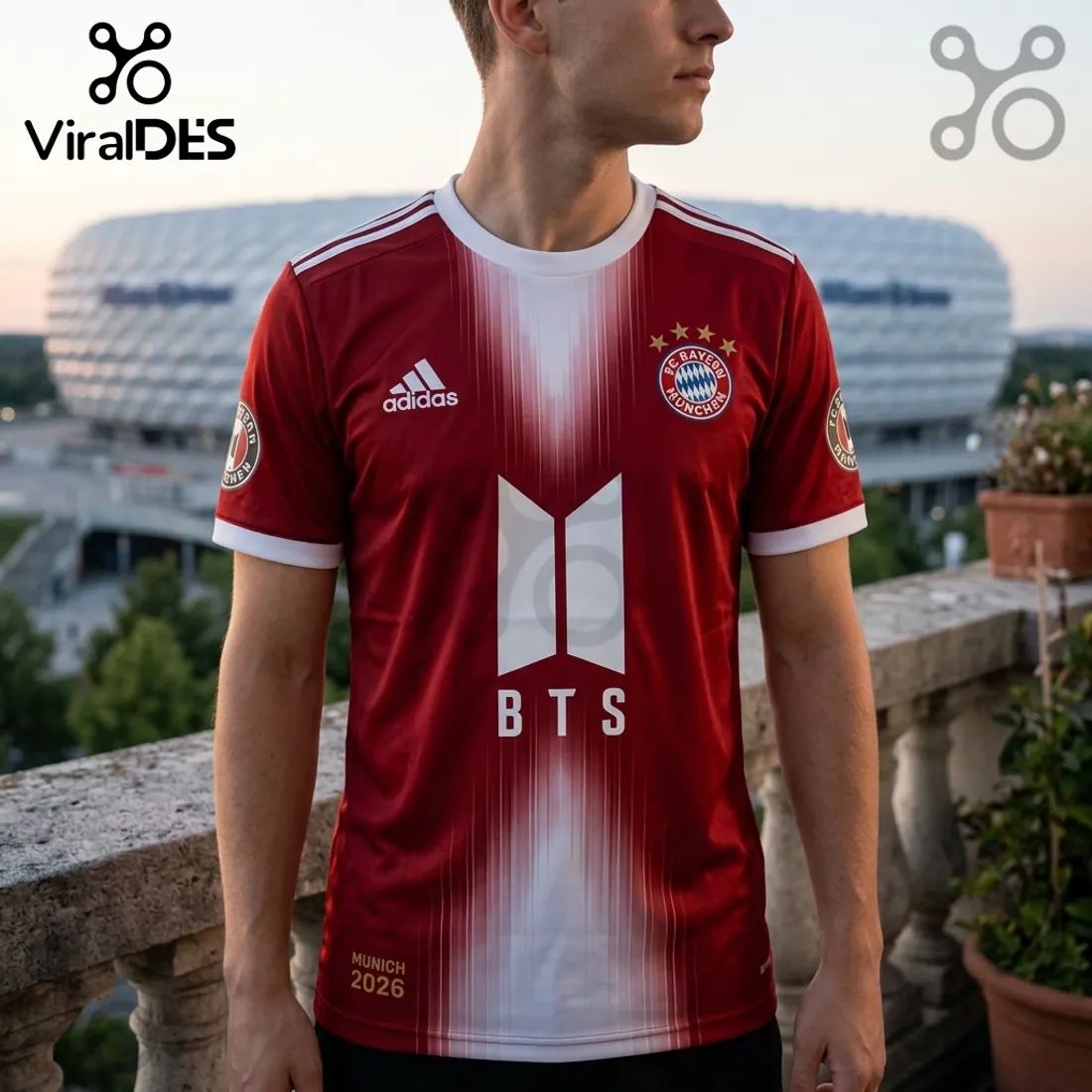 BTS World Tour Arirang x FC Bayern Munich Red Shirt