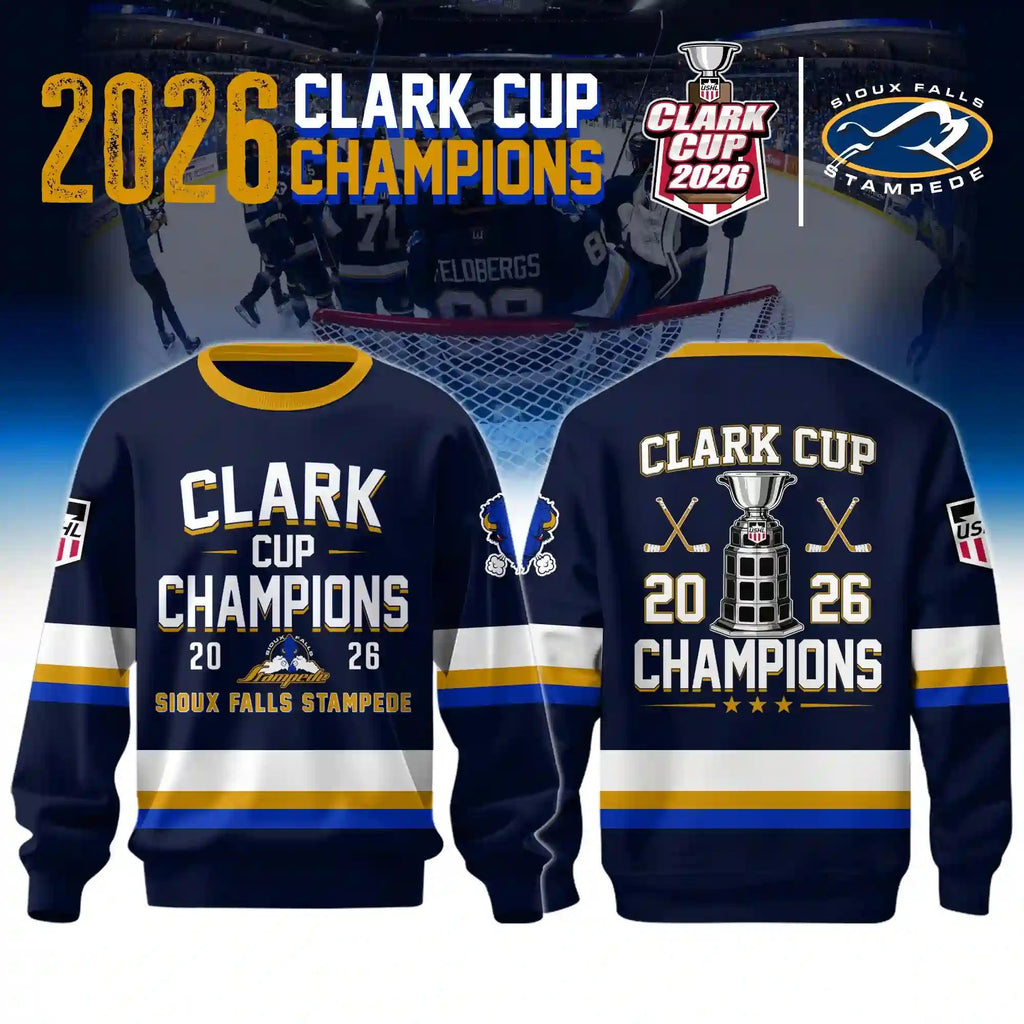 Sioux Falls Stampede Clark Cup Champions 2026 Hockey Jersey