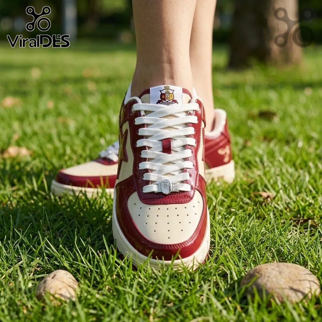 Kappa Alpha Psi Maroon Cream Air Force Low Top Sneakers