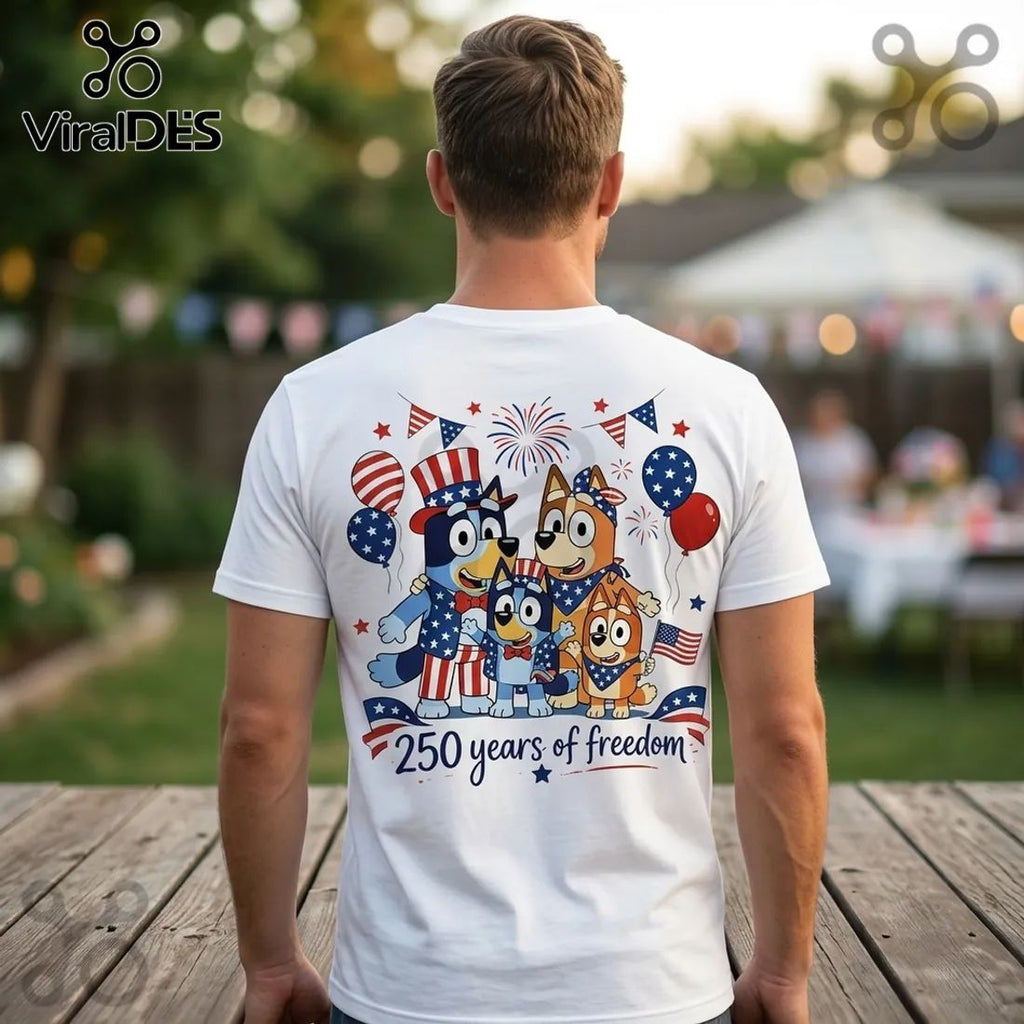 Bluey x USA Patriotic Pals 250 Years of Freedom Shirt