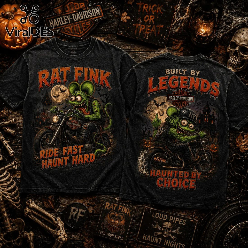 Rat Fink Biker Halloween Harley-Davidson T-Shirt