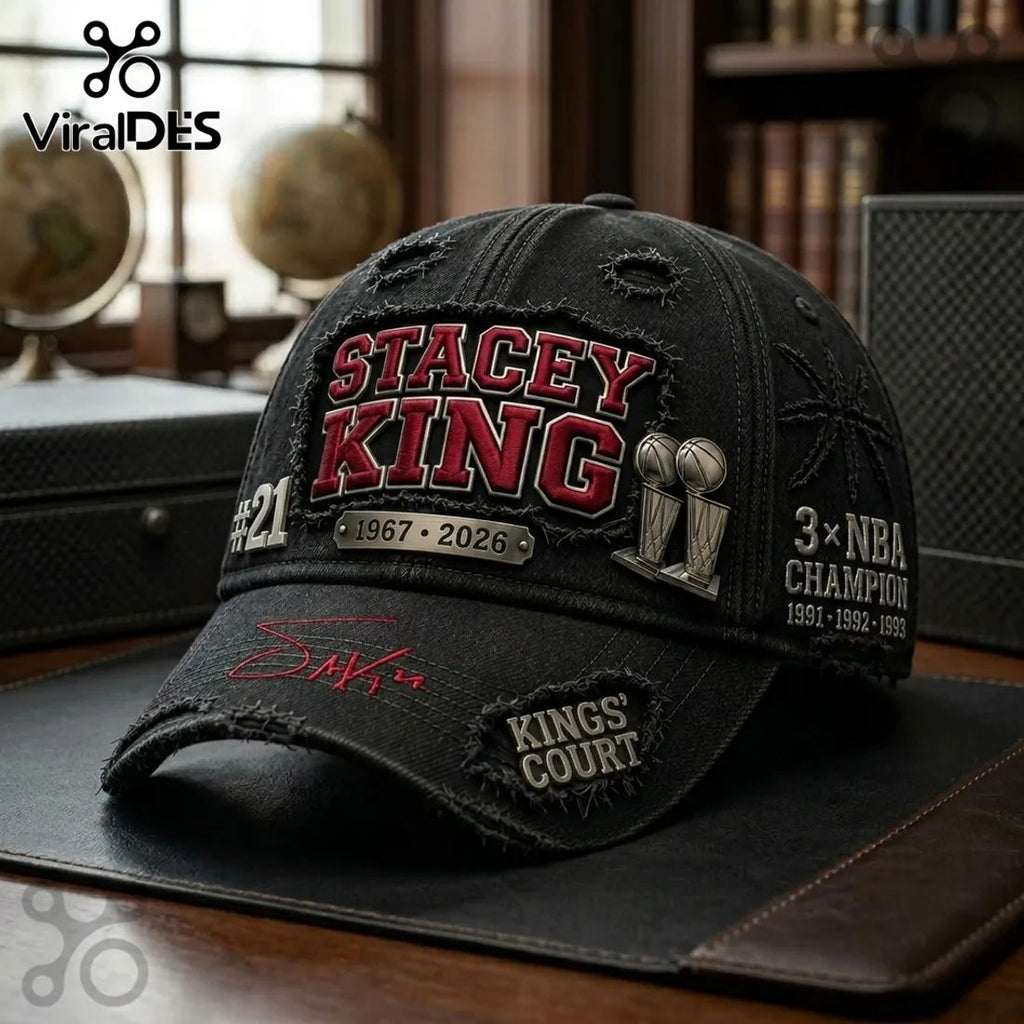 Stacey King Chicago Bulls 3x NBA Champion Embroidered Cap