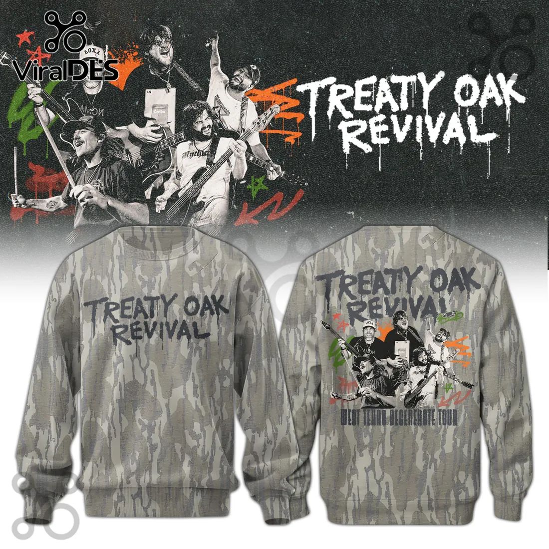 Treaty Oak Revival West Texas Degenerate Tour Camo T-Shirt