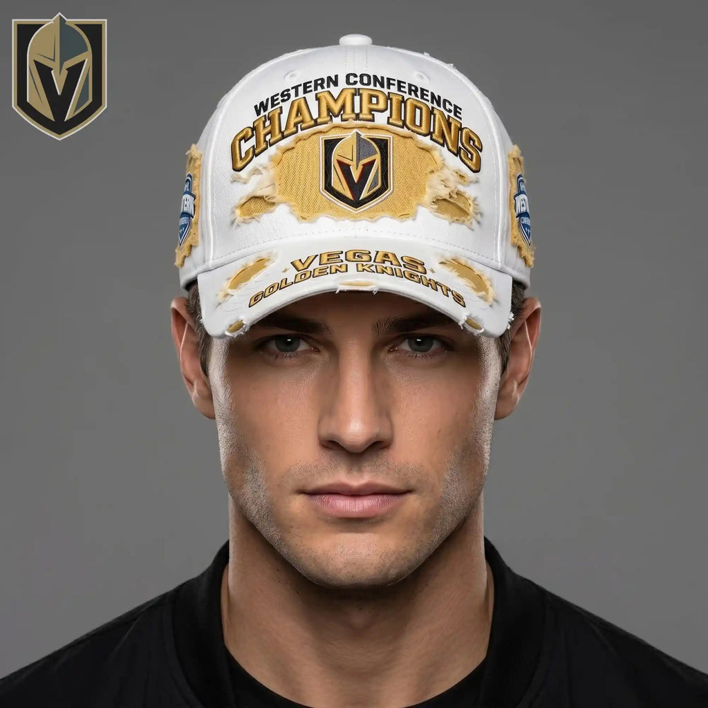 Vegas Golden Knights Western Conference Champions Distressed Cap Hat