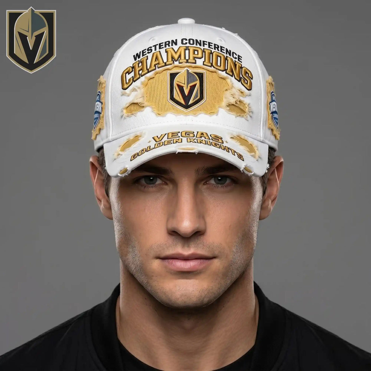 Vegas Golden Knights Western Conference Champions Distressed Cap Hat