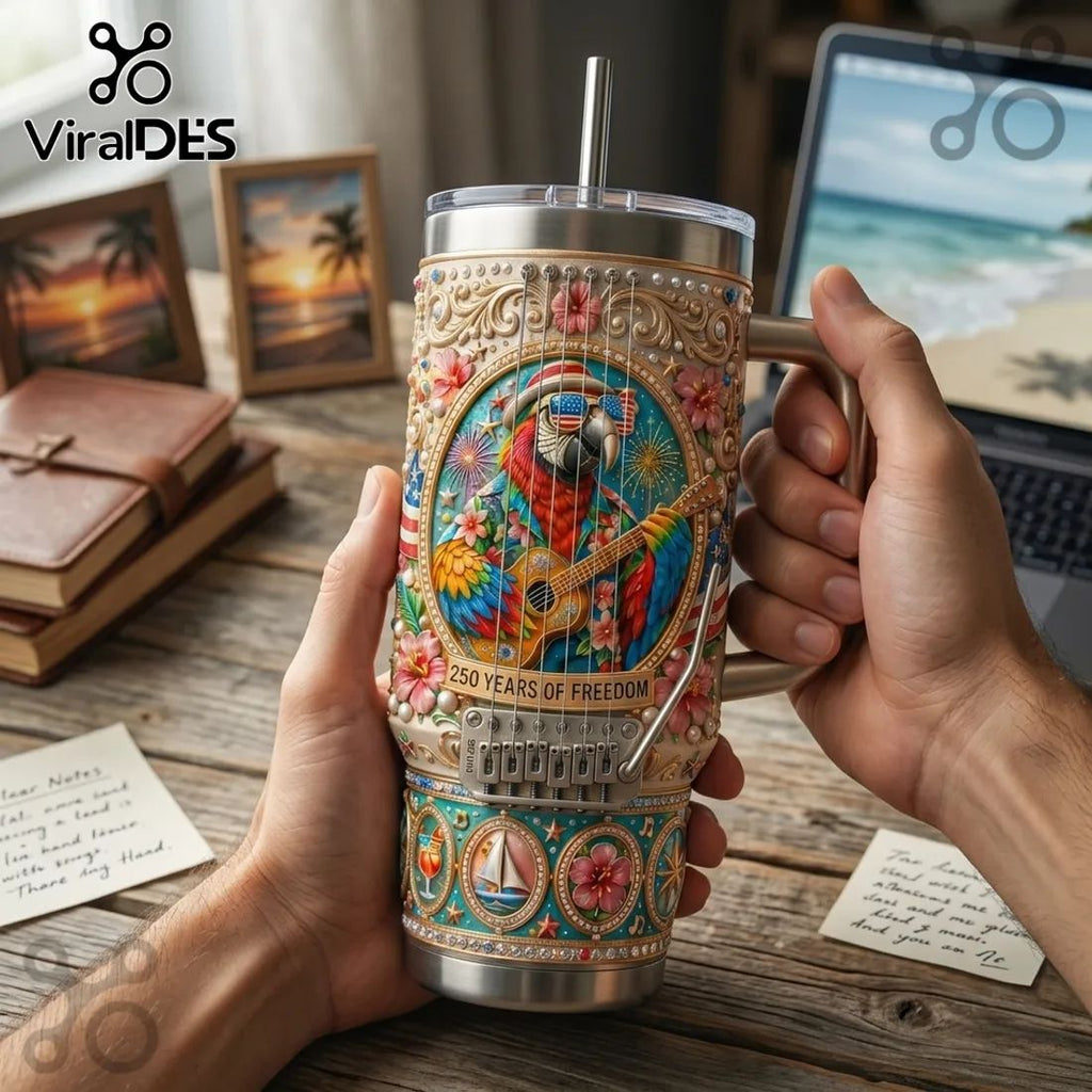 Jimmy Buffett Margaritaville 250 Years Stainless Steel Handle Tumbler