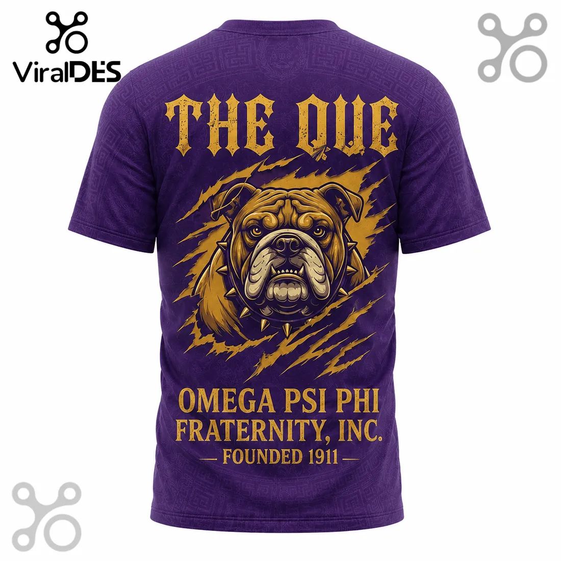 Omega Psi Phi Fraternity The Que Mascot Purple and Gold T-Shirt