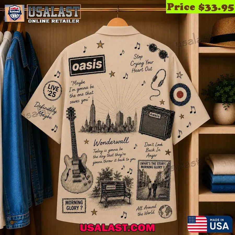 Oasis Band Wonderwall Vintage Hawaiian Shirt