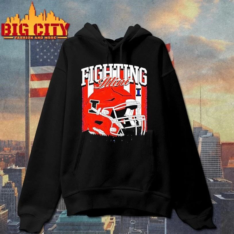 Awesome Ncaa Football Illinois Fighting Illini Vintage Helmet Shirt