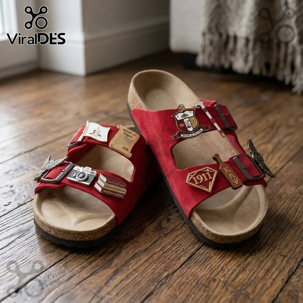 Kappa Alpha Psi 1911 Crimson Suede Comfort Sandal Birken
