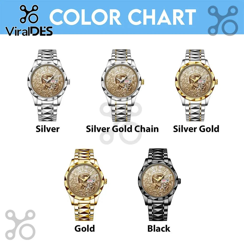 Elvis Presley Gold Plated Embossed Quartz Watch