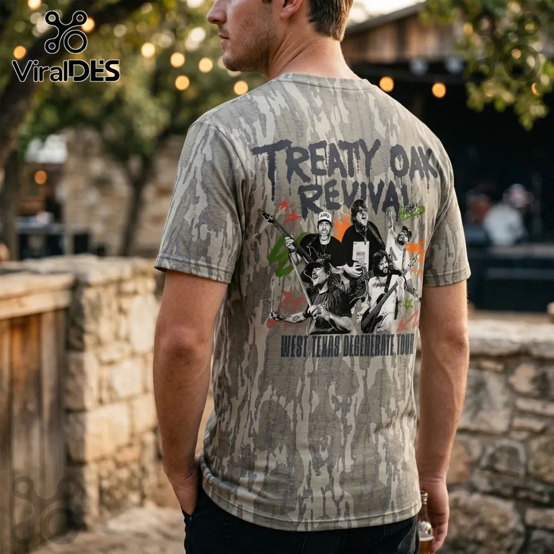 Treaty Oak Revival West Texas Degenerate Tour Camo T-Shirt