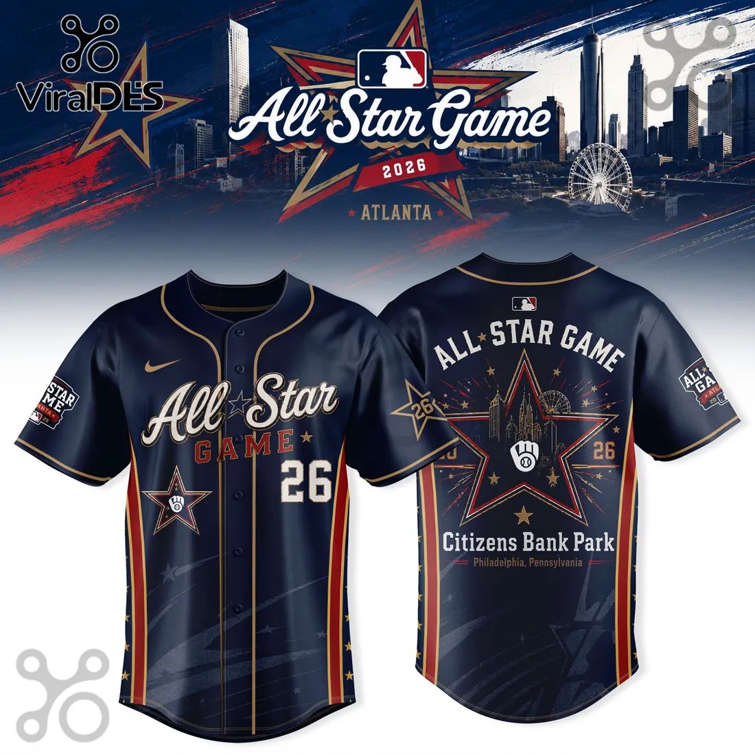 Milwaukee Brewers 2026 All-Star Game Navy Blue Baseball Jersey