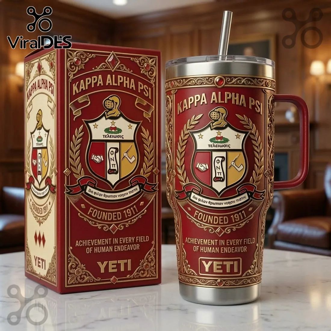 Yeti x Kappa Alpha Psi 40oz Stanley Tumbler