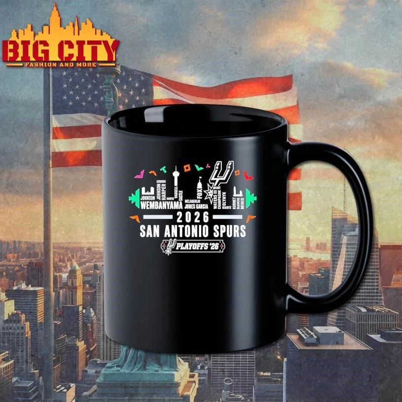San Antonio Spurs Basketball 2026 Team Roster City Skyline Shirt