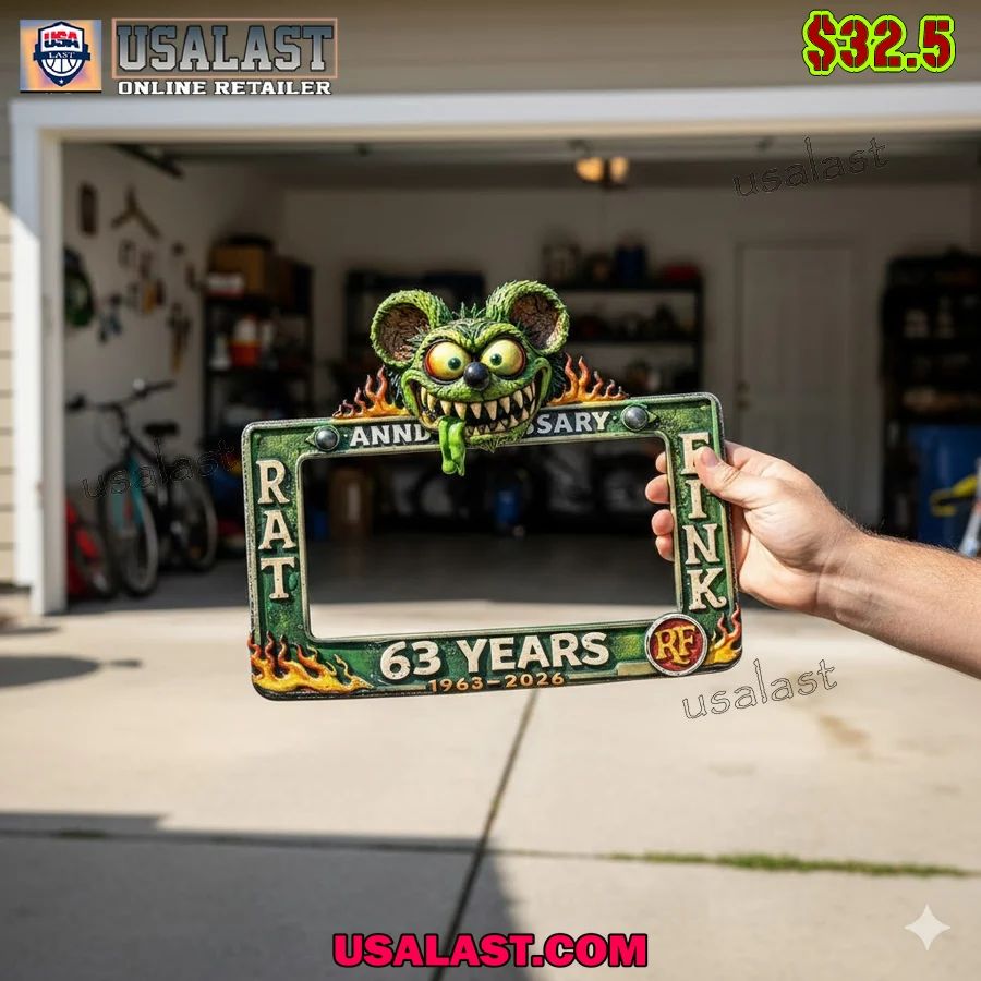 Rat Fink 63rd Anniversary License Plate Frame