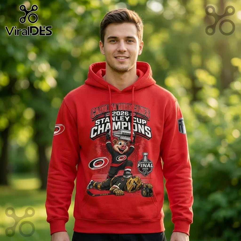 Carolina Hurricanes 2026 Stanley Cup Champions Mascot Hoodie