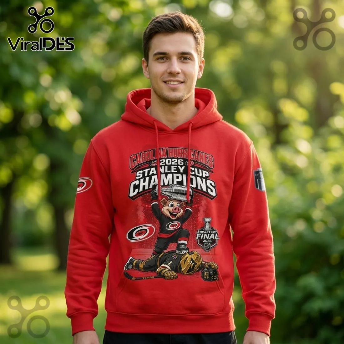 Carolina Hurricanes 2026 Stanley Cup Champions Mascot Hoodie