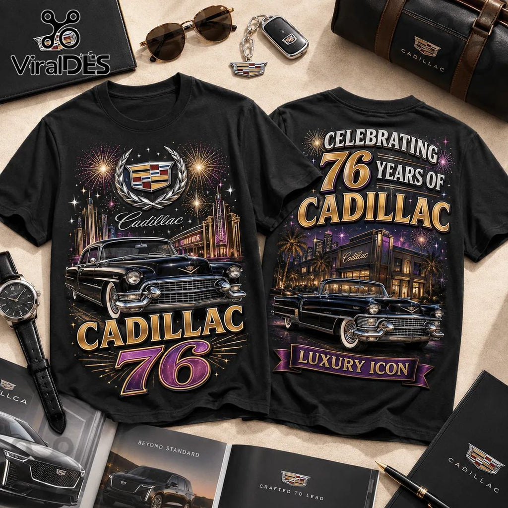 Cadillac 76 Years Anniversary Edition Black T-Shirt