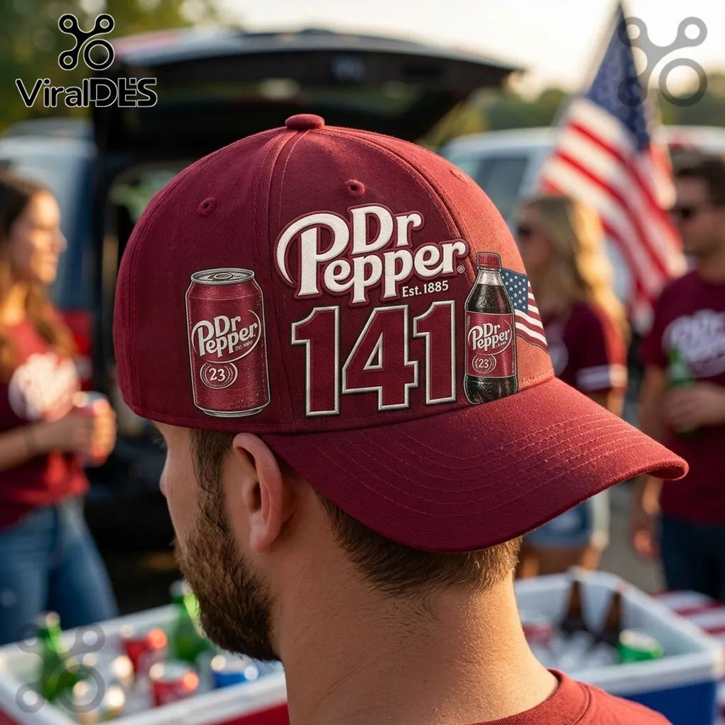 Dr Pepper 141st Anniversary Burgundy Baseball Cap