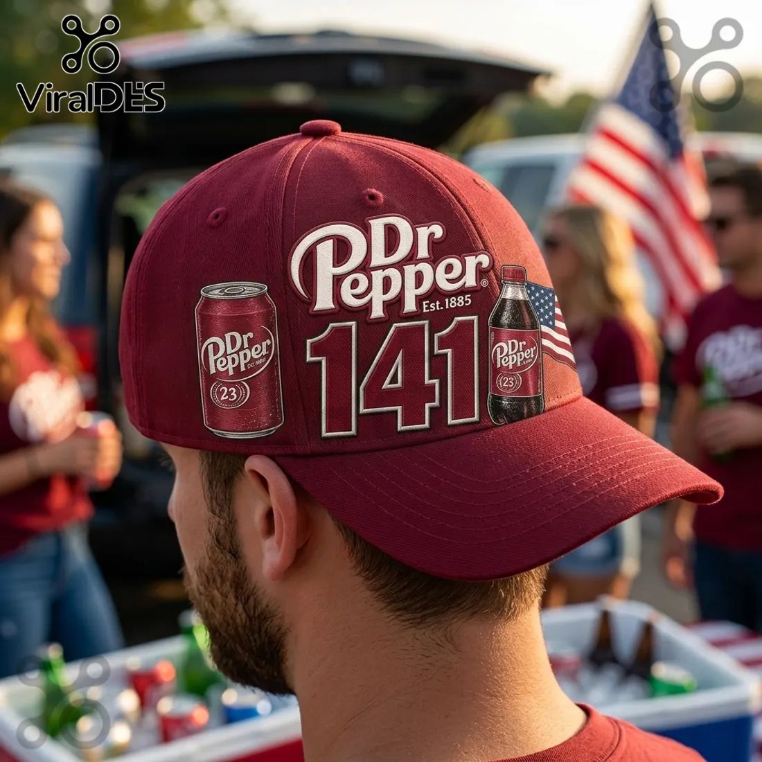 Dr Pepper 141st Anniversary Burgundy Baseball Cap