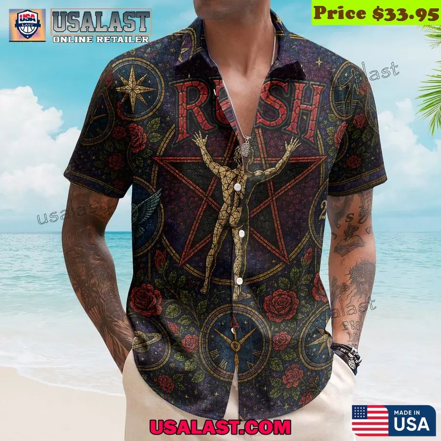 Rush Gothic Stained Glass Hawaiian Shirt
