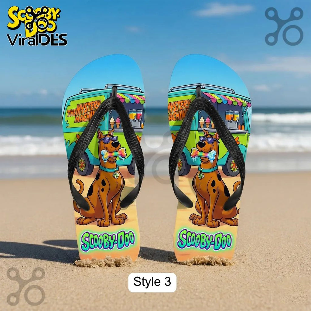 Scooby-Doo Surfing Sandwich Beach Wave Cartoon Beach Flip Flops