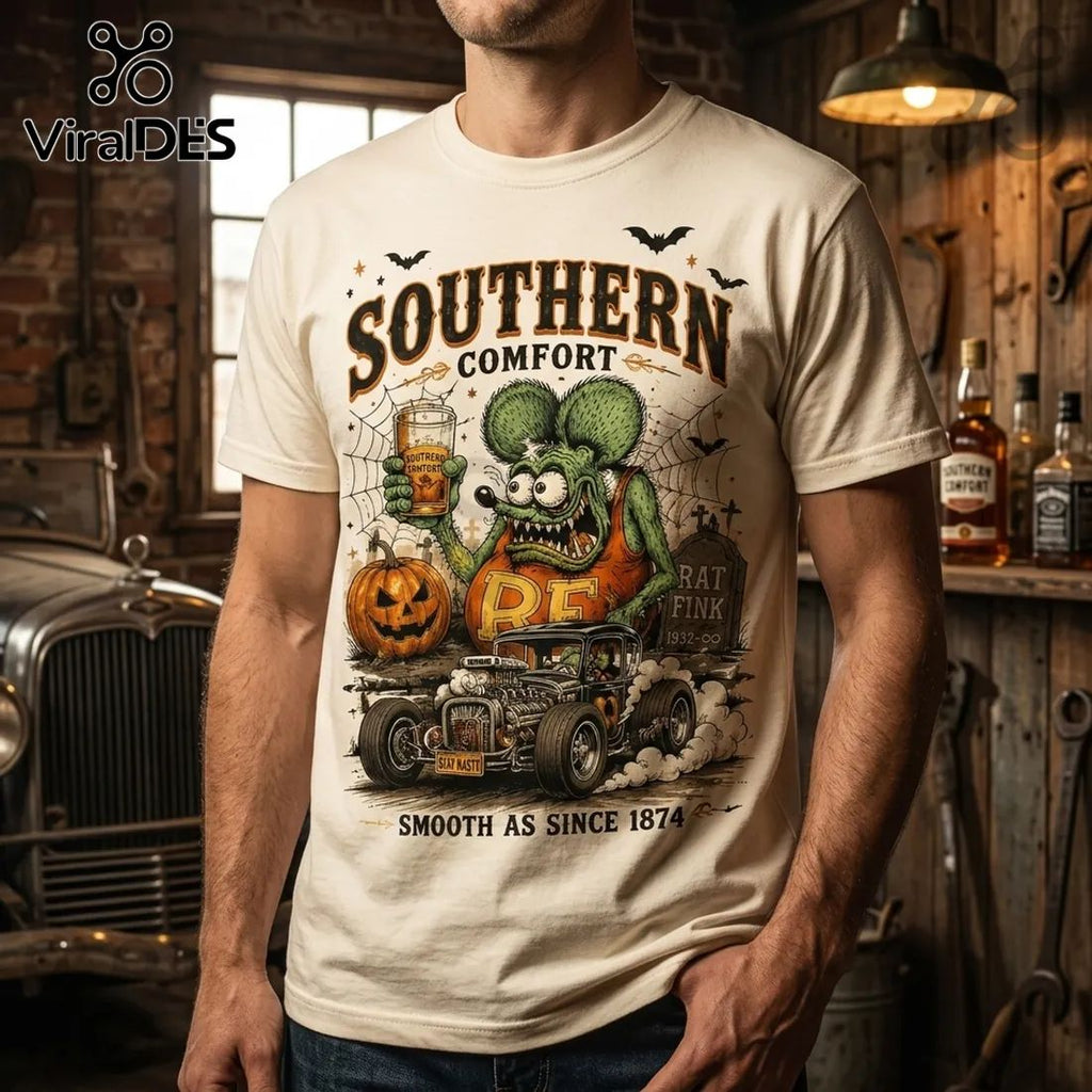 Rat Fink Southern Comfort Halloween Mascot T-Shirt