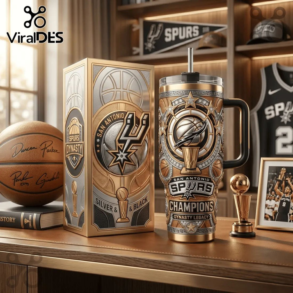 San Antonio Spurs Champions Gold 40oz Stanley Tumbler