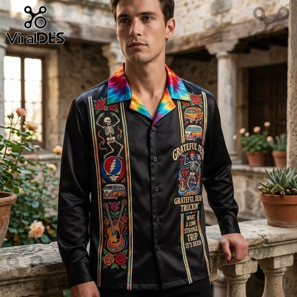 Grateful Dead Long Strange Trip Skeleton Premium Hawaiian Shirt