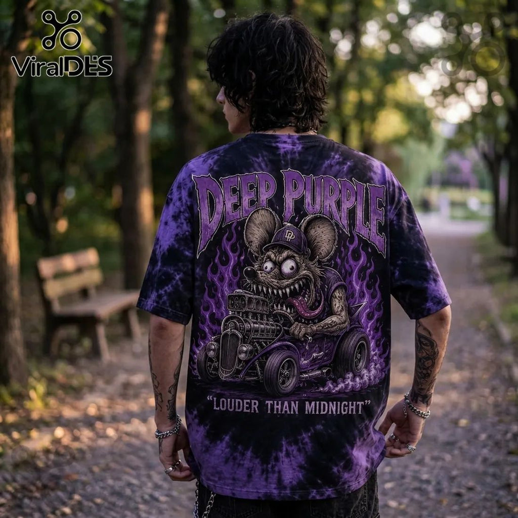 Deep Purple Louder Than Midnight Tie-Dye T-Shirt