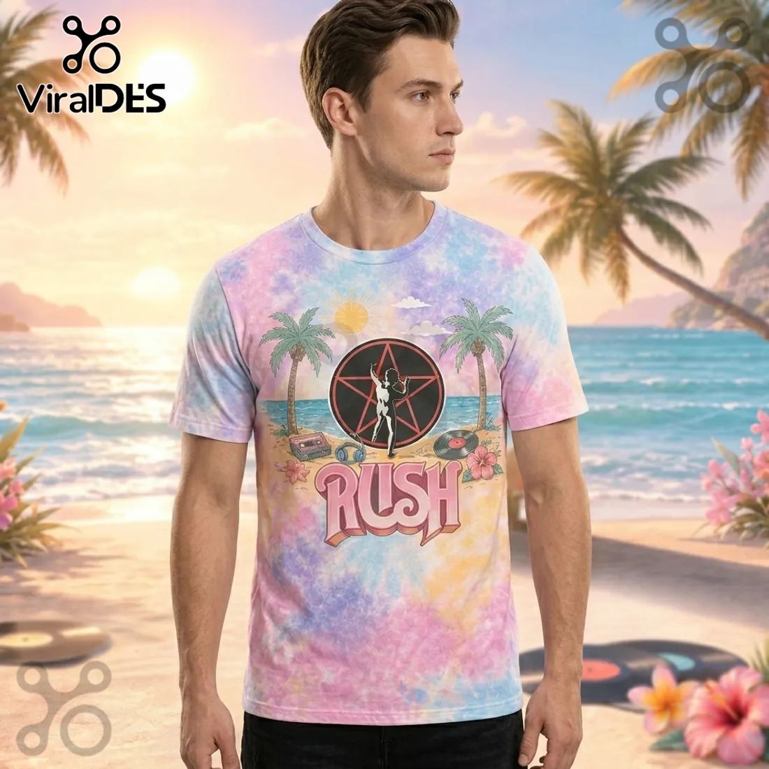 Rush Days 2112 Starman Pastel Beach Road Trip T-Shirt