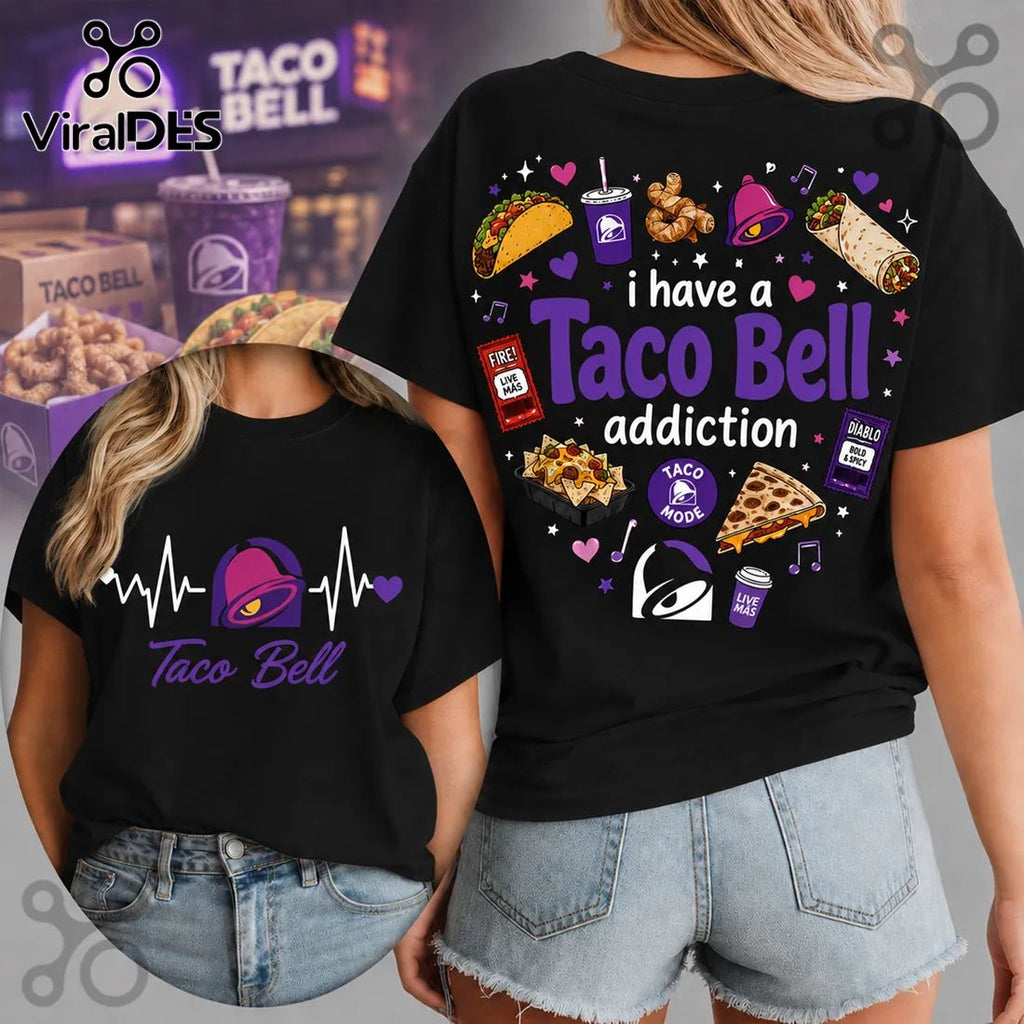 2026 Taco Bell Heartbeat Logo White T-Shirt