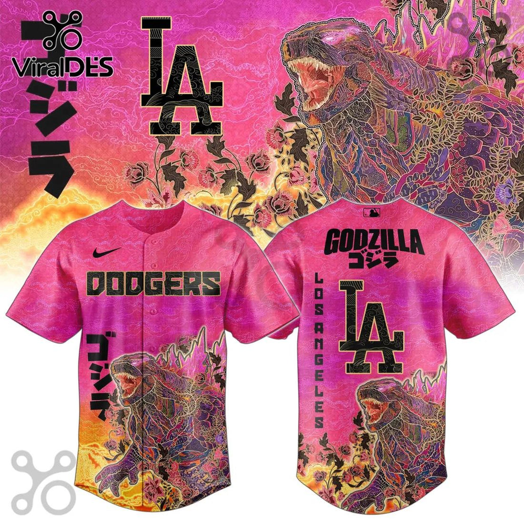 Godzilla Dodgers x Los Angeles King of Monsters Baseball Jersey