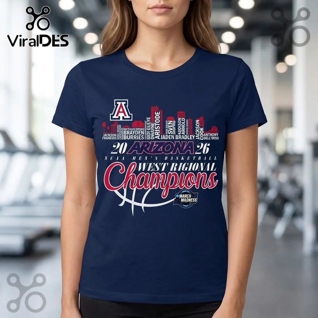 Arizona Wildcats 2026 West Regional Champions Roster T-Shirt