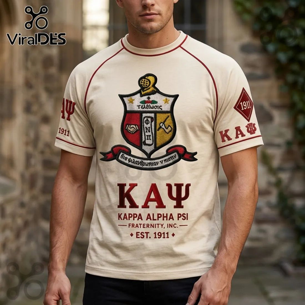 Kappa Alpha Psi Fraternity Crest Vintage Cream T-Shirt
