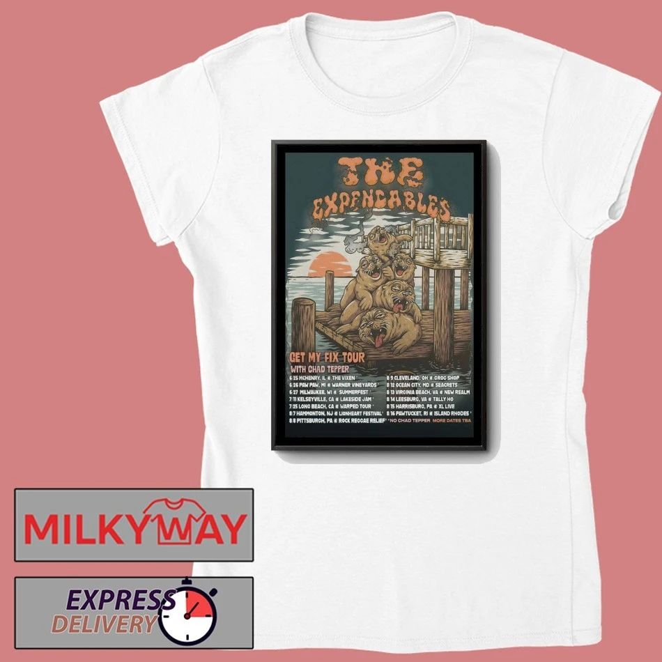 Poster The Expendables Get My Fix 2026 Tour shirt