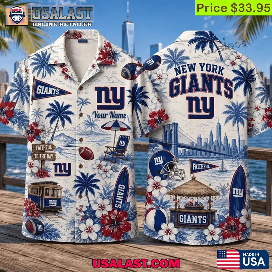New York Giants Personalized Summer Hawaiian Shirt