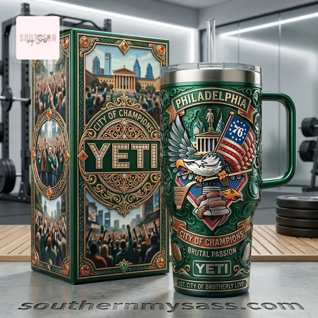 Philadelphia City of Champions 40oz Insulated Tumbler with Handle