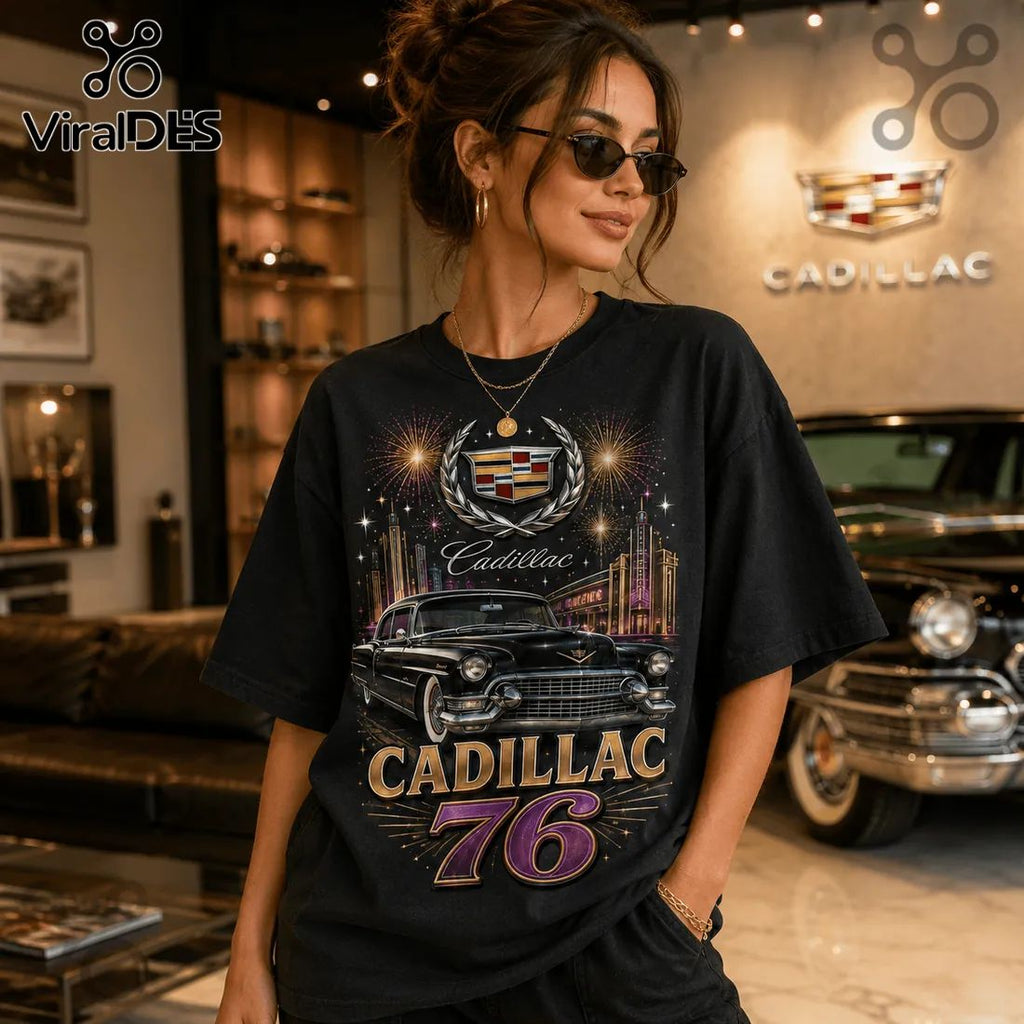 Cadillac 76 Years Anniversary Edition Black T-Shirt