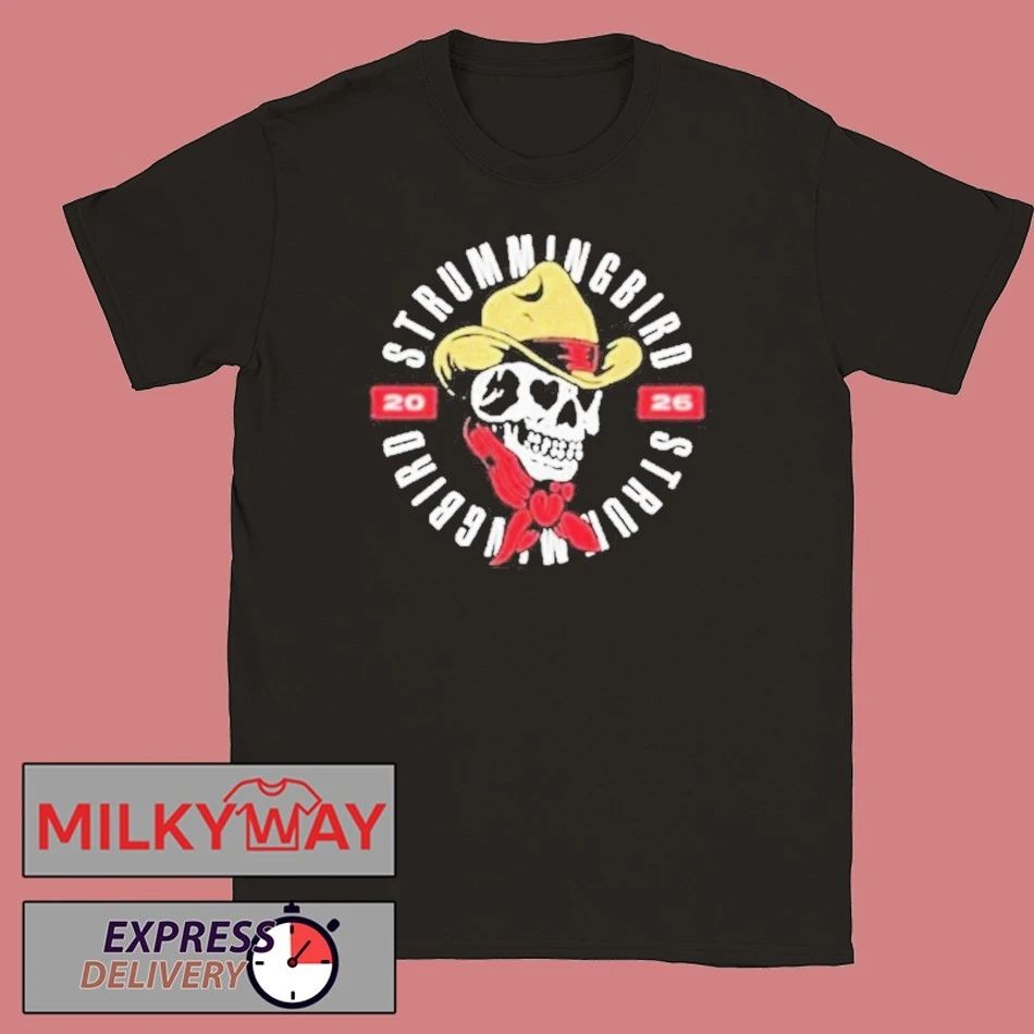 Strummingbird 2026 Festival Exclusive Merch In Australia On 10 17 And 18 October 2026 Skull Cowboy shirt